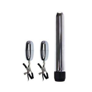 Baile Set Bala Vibrador y Pinzas para Pezones con Vibración Turbo 1 Baile Set Bala Vibrador y Pinzas para Pezones con Vibración Turbo - Erotiks | Tienda erótica online