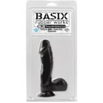Basix Rubber Works 16,51 cm Verga y Testículos con Ventosa – Color Negro