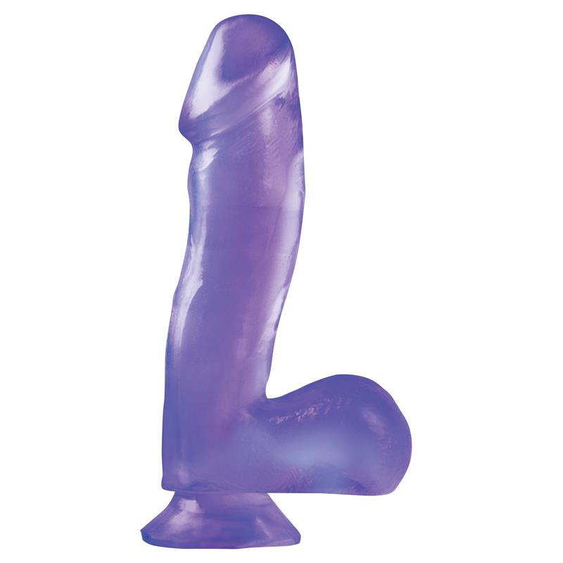Basix Rubber Works 16,51 cm Verga y Testículos con Ventosa – Color Púrpura
