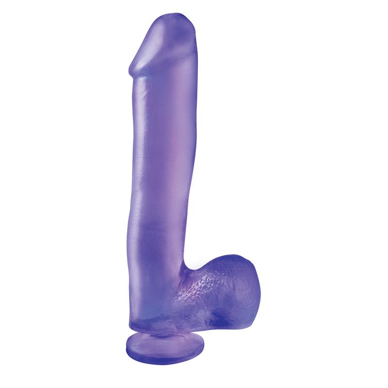 Basix Rubber Works  25,4 cm Verga y Testículos con Ventosa – Color Púrpura