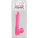 Basix Rubber Works  25,4 cm Verga y Testículos con Ventosa – Color Rosa