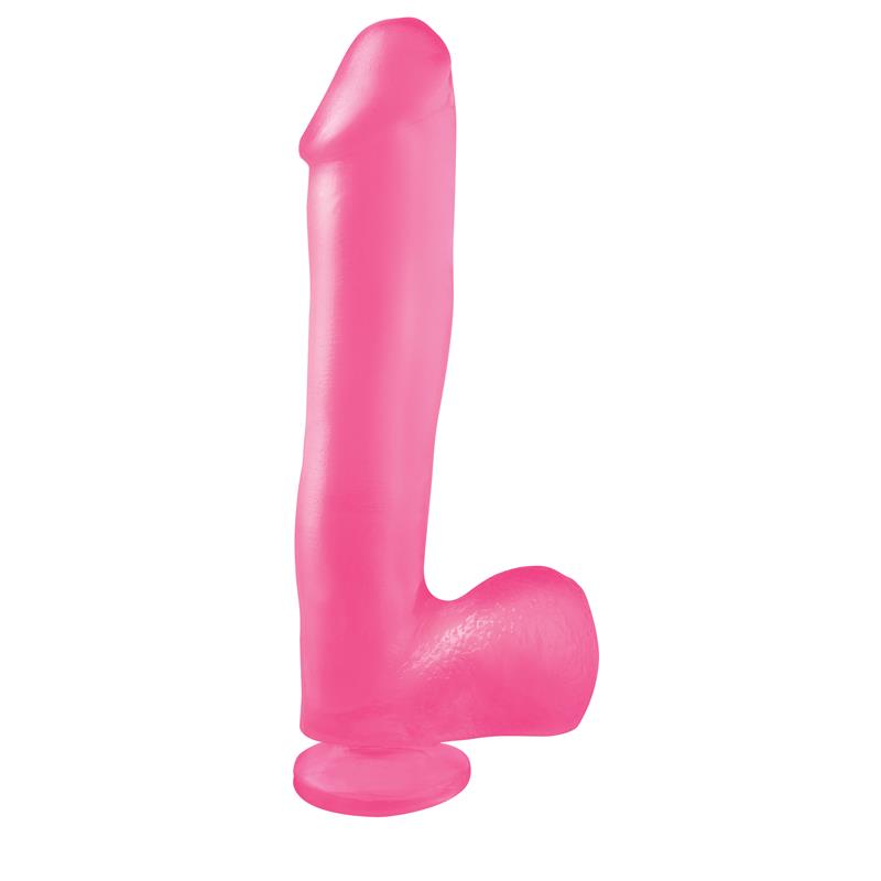 Basix Rubber Works  25,4 cm Verga y Testículos con Ventosa – Color Rosa