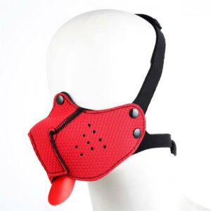 Bozal de Perro de Neopreno Desmontable y Ajustable Rojo 8 Rimba Latex Play Guantes - Erotiks | Tienda erótica online