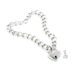 Collar con Candado Metal Talla M 44 cm 5 Collar con Correa de Metal e Interior Acolchado Negro - Erotiks | Tienda erótica online