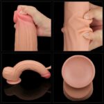 Dildo Dual Layer Piel Retractil 12