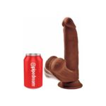 Dildo Triple Densidad Testículos Oscilantes 8 Caramelo