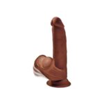Dildo Triple Densidad Testículos Oscilantes 8 Caramelo