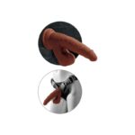 Dildo Triple Densidad Testículos Oscilantes 8 Caramelo