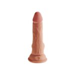 Dildo Triple Densidad con Testículos 6.5 Caramelo