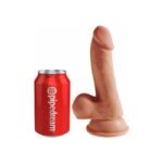 Dildo Triple Densidad con Testículos 6.5 Caramelo