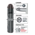 Fantasy X-tensions  Mega 7,6 cm Extensión de Pene – Color Negro
