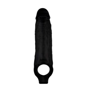 Funda para el Pene con Sujeción para los Testículos Mighty Negro 3 Anillo para el Pene Ajustable - Erotiks | Tienda erótica online