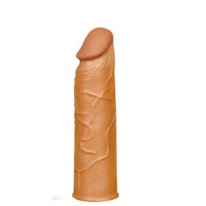Funda para el Pene Pleasure X Tender Marrón 5 Cuper Funda para el Pene con Vibración +4 cm - Erotiks | Tienda erótica online