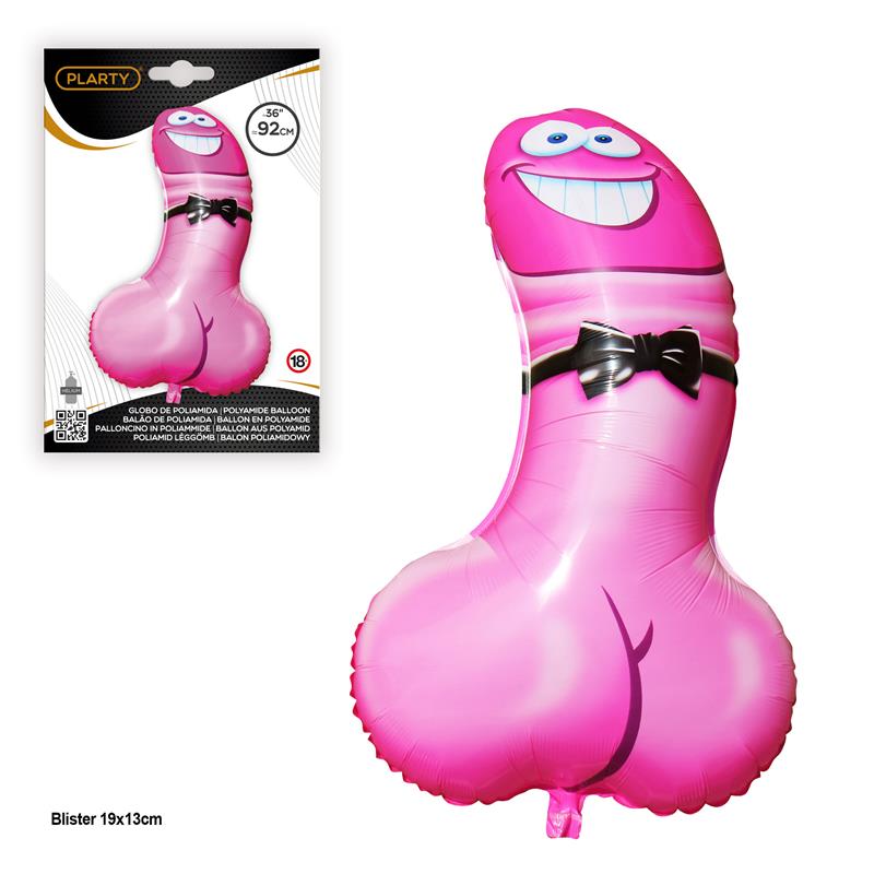 Globo de Poliamida Pene Rosa 90 cm