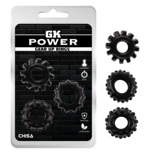 Kit 3 Anillos Pene Gear Up Negro 13 masturbador masculino - Erotiks | Tienda erótica online