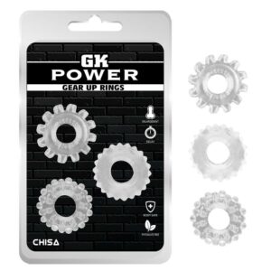 Kit 3 Anillos Pene Gear Up Transparente 5 Funda para el Pene Super Natural - Erotiks | Tienda erótica online