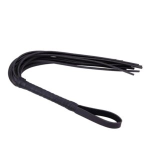 Látigo de Cuero 72 cm Negro 2 Fusta de Metal Dorado 45 cm - Erotiks | Tienda erótica online