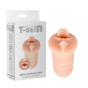 Masturbador Abby Sensual T-Skin 15 cm Natural 3 Torky Masturbador con Rotación Compresión con App - Erotiks | Tienda erótica online