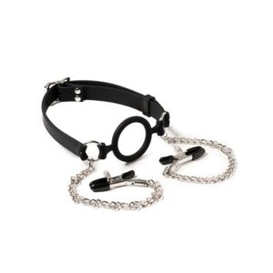 Mordaza de aro con Pinzas Pezones 9 Set de Bondage 7 Pz Furry Set - Erotiks | Tienda erótica online