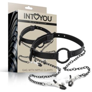 Mordaza de Aro y Pinzas para Pezones Cuero Vegano 2 Set de Bondage 7 Pz Furry Set - Erotiks | Tienda erótica online