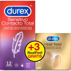 Pack Contacto Total 12 ud y Real Feel 3u ud 3 Preservativos Femeninos Air Female sin Látex 3 Unidades - Erotiks | Tienda erótica online