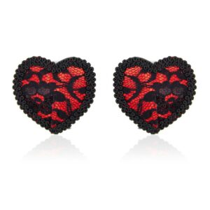 Pezoneras con Encaje Rojo/Negro 8 Pezoneras Color Negro Talla Única - Erotiks | Tienda erótica online