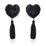 Pezoneras con Encaje y Patrón Floral Negro