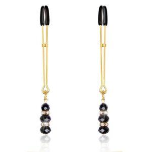 Pinzas para Pezones con Bolas de Cristal Dorado 5 Pinzas para Pezones Color Oro Rosa - Erotiks | Tienda erótica online