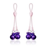 Pinzas Pezones Calaberas y Cascabeles Silicona y Metal Rosa/Púrpura