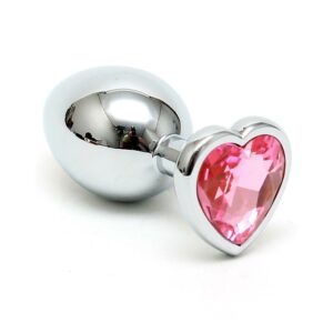 Plug Anal Acero Inox Cristal Corazón Rosa 18 - Erotiks | Tienda erótica online