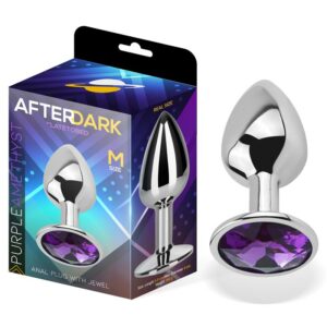 Plug Anal con Joya Púrpura Amatista Talla M Aluminio 18 - Erotiks | Tienda erótica online