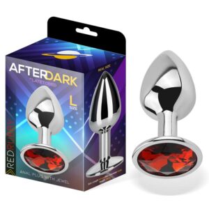 Plug Anal con Joya Rojo Rubí Talla L Aluminio 13 - Erotiks | Tienda erótica online