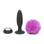 Plug Anal con Vibración y Control Remoto Doble Base Púrpura Pequeño
