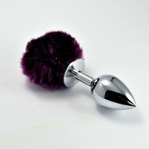 Plug Anal de Metal con Pompon Púrpura Talla S 18 - Erotiks | Tienda erótica online