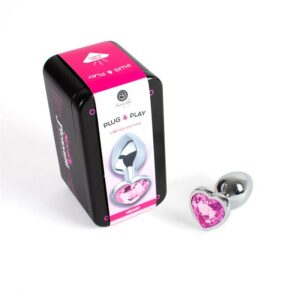 Plug Anal de Metal Corazón Fuchsia Talla S 10 - Erotiks | Tienda erótica online