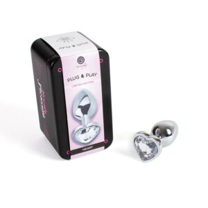 Plug Anal de Metal Corazón Transparente Talla S 3 Baile Plug Anal Color Púrpura - Erotiks | Tienda erótica online