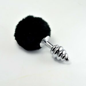 Plug Anal de Metal en Espiral con Pompon Negro 6 Kamber Plug Anal Vibración y Waving 360º y Estimulador Testículos - Erotiks | Tienda erótica online