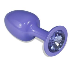 Plug Anal de Metal Púrpura Rosebud con Joya Azul 18 - Erotiks | Tienda erótica online