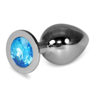Plug Anal Metal RoseBud Classic con Joya Azul Talla L 6 Baile Plug Anal Color Púrpura - Erotiks | Tienda erótica online