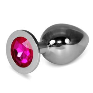 Plug Anal Metal RoseBud Classic con Joya Fuchsia Talla L 18 - Erotiks | Tienda erótica online
