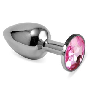 Plug Anal Plateado Rosebud Classic con Joya Rosa Talla S 12 - Erotiks | Tienda erótica online
