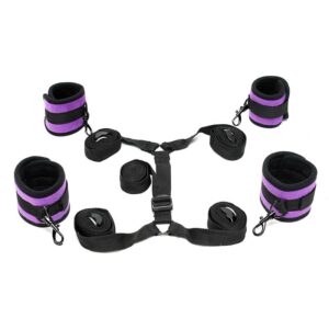 Correas de Restricción para la Cama Púrpura 6 Rimba Bondage Play Set de Ataduras Ajustable Color Negro - Erotiks | Tienda erótica online