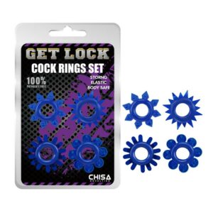 Set de Anillos para el Pene Azul 3 Anillo para el Pene Doble Duo Cock 8 Negro - Erotiks | Tienda erótica online