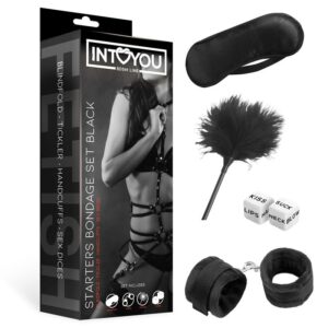 Set de Bondage para Principiantes Starters 4 Piezas Negro 3 Correa de Metal - Erotiks | Tienda erótica online