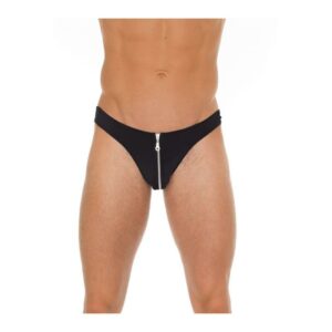 Tanga con Cremallera Negro Talla Unica 3 Pantalon Corto Rejilla Negro - Erotiks | Tienda erótica online