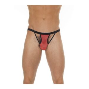 Tanga con Tiras Rojo y Negro Talla Única - Erotiks | Tienda erótica online