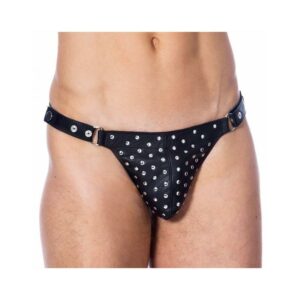 Tanga de Cuero Ajustable con Tachuelas 7 Tanga Taparrabos Leopardo Talla Única - Erotiks | Tienda erótica online