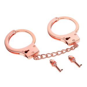 Esposas Oro Rosa con Llaves de Calavera 7 Esposas de Cuerda para Principiantes Ajustables - Erotiks | Tienda erótica online