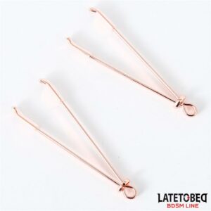 Pinzas para Pezones Color Oro Rosa 6 Mordaza con Aro de Metal Aro: 5 cm - Erotiks | Tienda erótica online