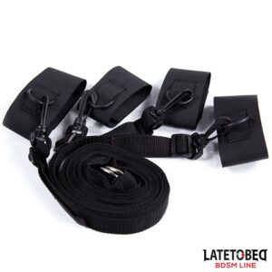 Restricciones para la Cama de Nylon con Argollas de Plástico 4 Cuerda Bondage 10 m Negro - Erotiks | Tienda erótica online